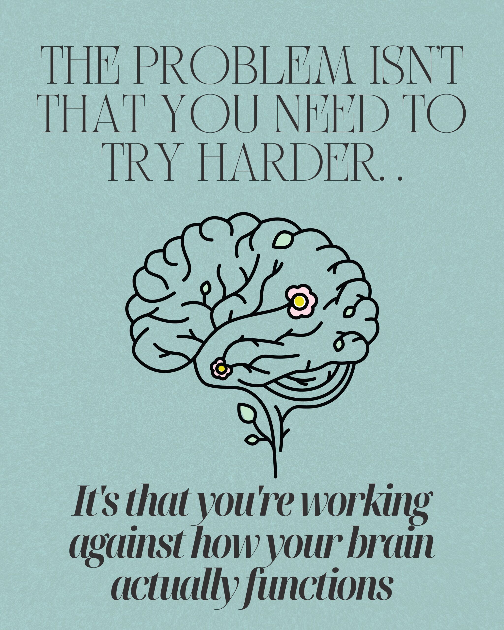 Purple Elegant Aesthetic Wellness Mindset Quote Instagram Post you're working against how your brain actually functions.